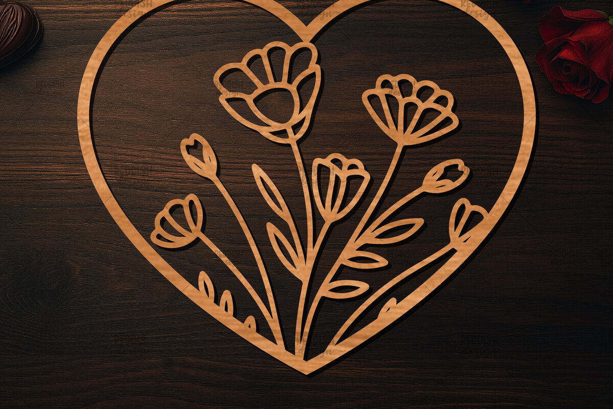 Intra απο ξύλο plywood 3mm-4mm πάχος – Ξύλο κοπής Valentine Heart Δίασταση  20x20 cm INTRAFABR-113516907