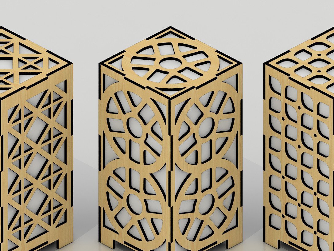 Intra απο ξύλο plywood 3mm-4mm πάχος – Ξύλινες λάμπες γραφείου Πακέτο Cut Laser Δίασταση  20x20 cm INTRAFABR-39966911