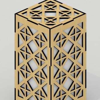 Intra απο ξύλο plywood 3mm-4mm πάχος – Ξύλινες λάμπες γραφείου Πακέτο Cut Laser Δίασταση  20x20 cm INTRAFABR-39966911 - Image 2