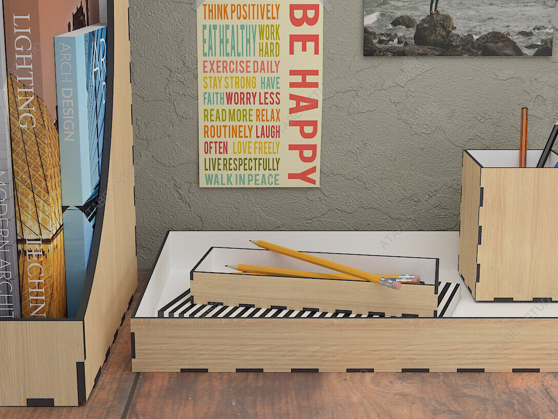 Intra απο ξύλο plywood 3mm-4mm πάχος – Ξύλινη οργάνωση γραφείου / θήκη εγγράφων Δίασταση  20x20 cm INTRAFABR-80818177