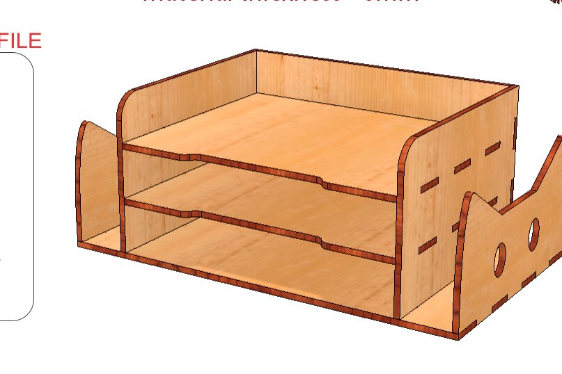 Intra απο ξύλο plywood 3mm-4mm πάχος – Ξύλινη οργάνωση γραφείου, Δίσκος χαρτιού με 5 δίσκους Δίασταση  20x20 cm INTRAFABR-113441331