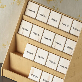 Intra απο ξύλο plywood 3mm-4mm πάχος – Ξύλινο σκουλαρίκι Display Rack Organizer 297 Δίασταση  5x5 cm INTRAFABR-56912479 - Image 1