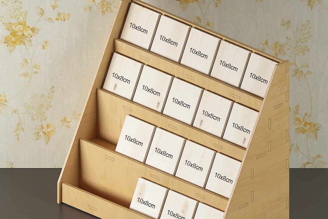 Intra απο ξύλο plywood 3mm-4mm πάχος – Ξύλινο σκουλαρίκι Display Rack Organizer 297 Δίασταση  5x5 cm INTRAFABR-56912479