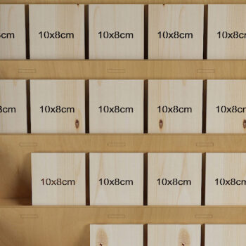 Intra απο ξύλο plywood 3mm-4mm πάχος – Ξύλινο σκουλαρίκι Display Rack Organizer 297 Δίασταση  5x5 cm INTRAFABR-56912479 - Image 2