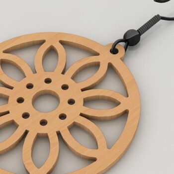 Intra απο ξύλο plywood 3mm-4mm πάχος – Ξύλινο Σκουλαρίκι / Κοσμήματα με Δίασταση  5x5 cm INTRAFABR-40251595 - Image 5