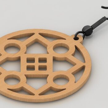 Intra απο ξύλο plywood 3mm-4mm πάχος – Ξύλινο Σκουλαρίκι / Κοσμήματα με Δίασταση  5x5 cm INTRAFABR-40251595 - Image 9