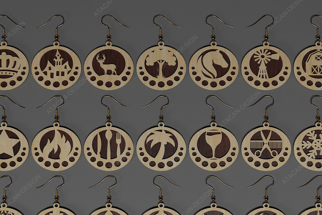 Intra απο ξύλο plywood 3mm-4mm πάχος – Ξύλινα Σκουλαρίκια Πακέτο / Αρχεία κομμένα κοσμήματα Δίασταση  5x5 cm INTRAFABR-70222727