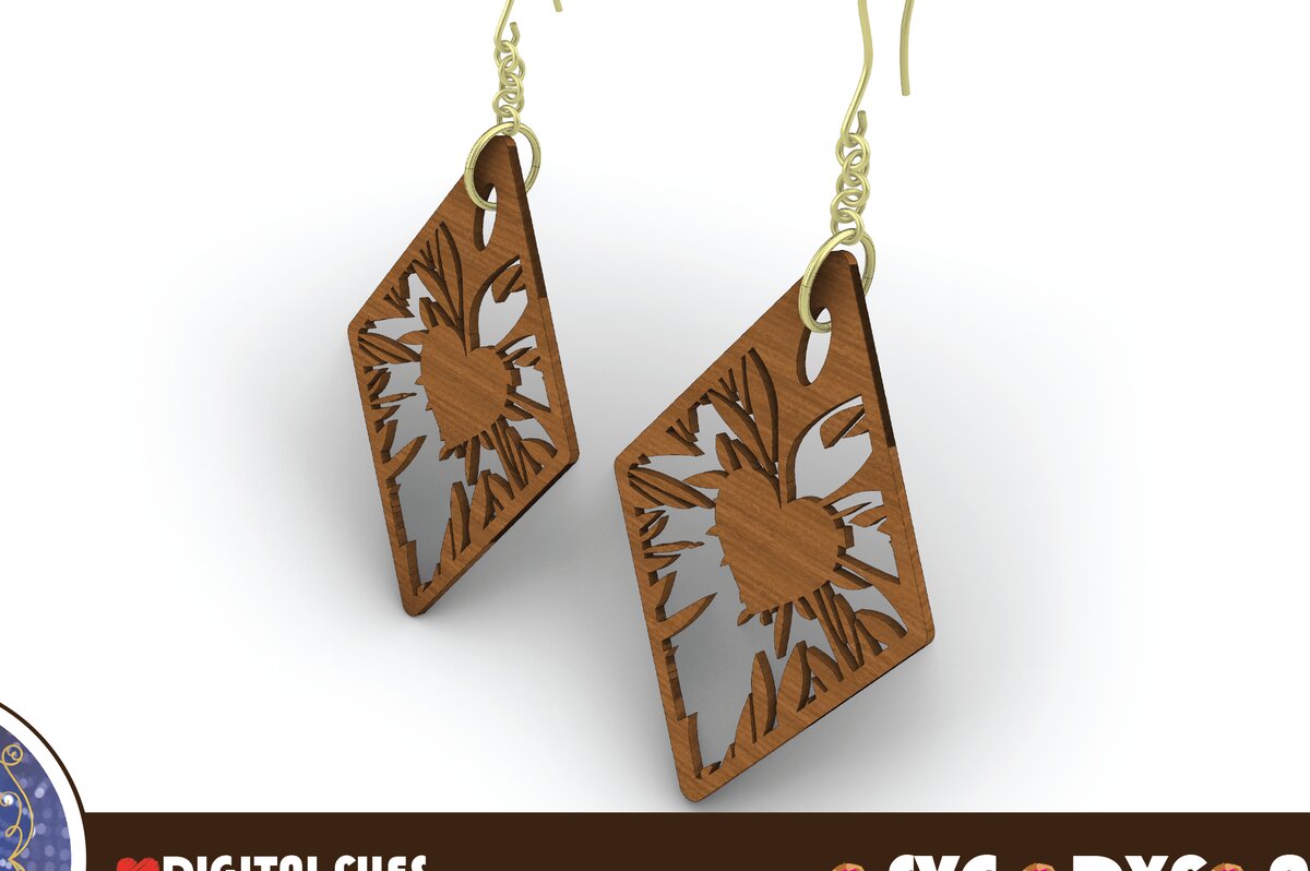 Intra απο ξύλο plywood 3mm-4mm πάχος – Ξύλινα Σκουλαρίκια Κοσμήματα Πακέτο &amp; CDR Δίασταση  5x5 cm INTRAFABR-43105620