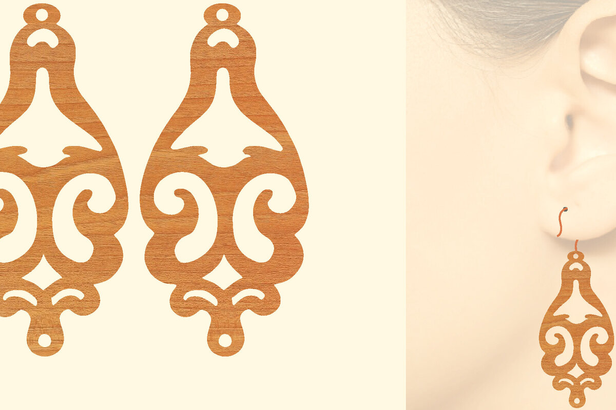 Intra απο ξύλο plywood 3mm-4mm πάχος – Ξύλινα σκουλαρίκια Δίασταση  5x5 cm INTRAFABR-96584443