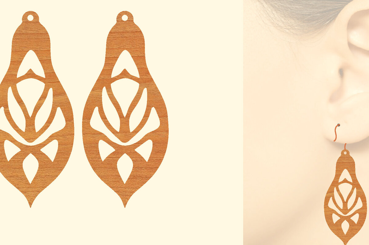 Intra απο ξύλο plywood 3mm-4mm πάχος – Ξύλινα σκουλαρίκια Δίασταση  5x5 cm INTRAFABR-96584471