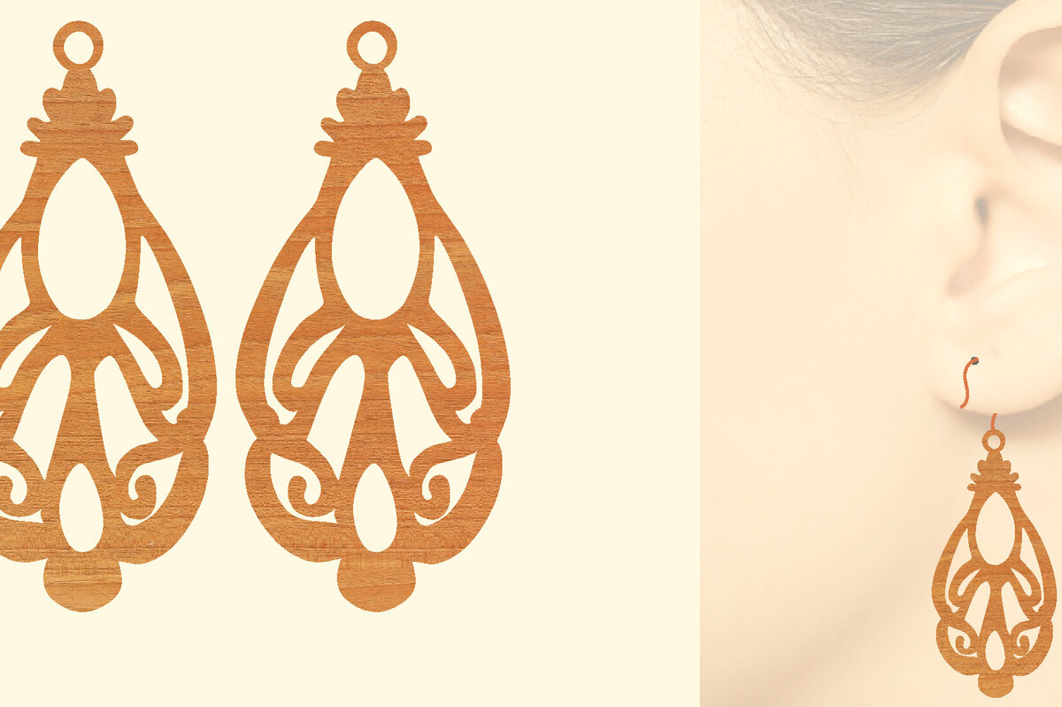 Intra απο ξύλο plywood 3mm-4mm πάχος – Ξύλινα σκουλαρίκια Δίασταση  5x5 cm INTRAFABR-96584531