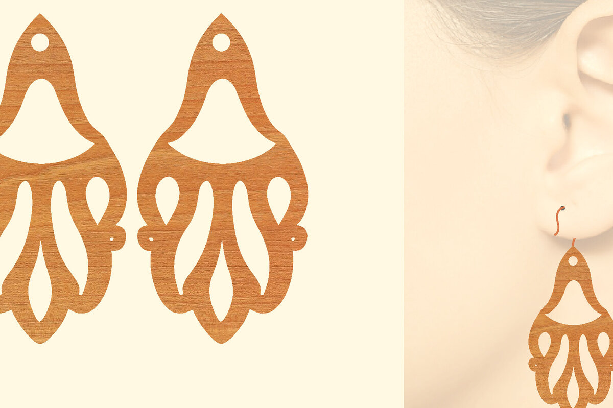 Intra απο ξύλο plywood 3mm-4mm πάχος – Ξύλινα σκουλαρίκια Δίασταση  5x5 cm INTRAFABR-96584569