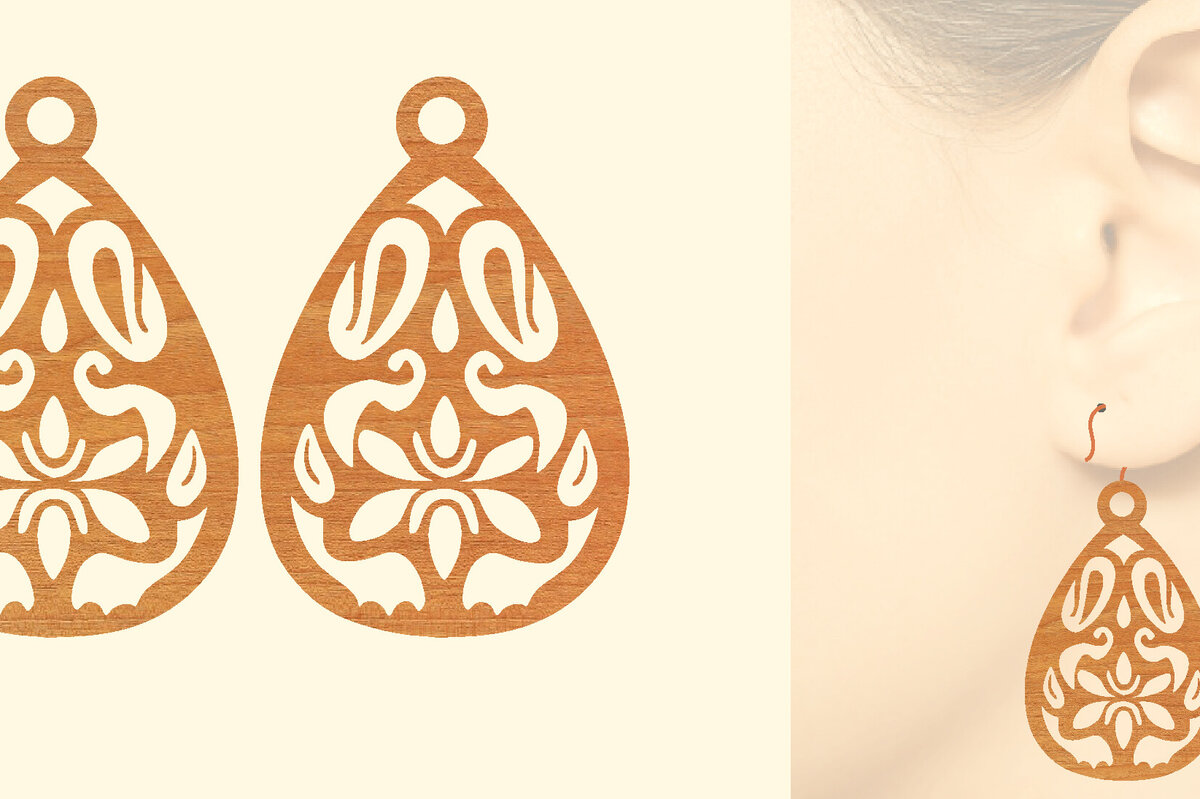 Intra απο ξύλο plywood 3mm-4mm πάχος – Ξύλινα σκουλαρίκια Δίασταση  5x5 cm INTRAFABR-96584671