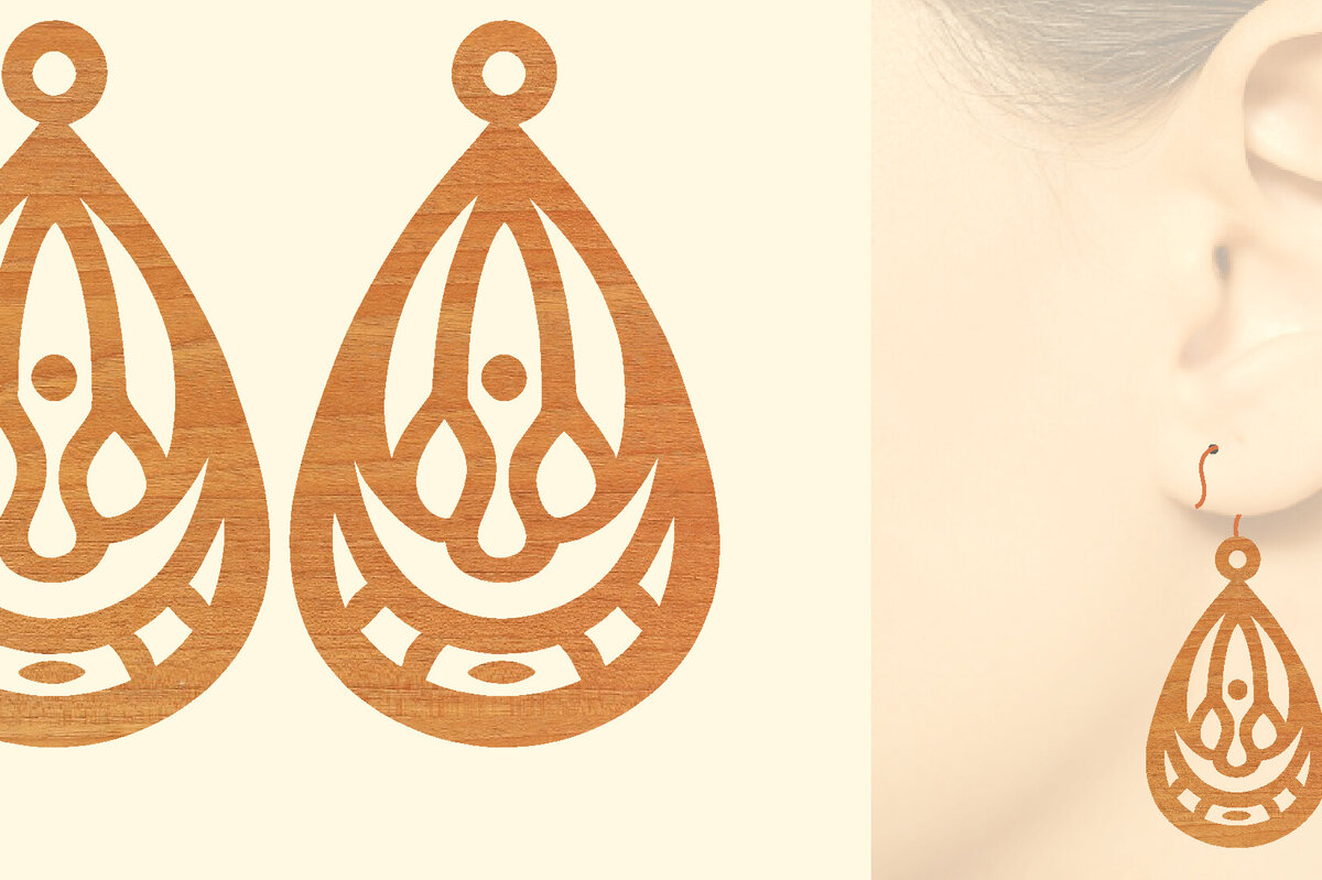 Intra απο ξύλο plywood 3mm-4mm πάχος – Ξύλινα σκουλαρίκια Δίασταση  5x5 cm INTRAFABR-96584831