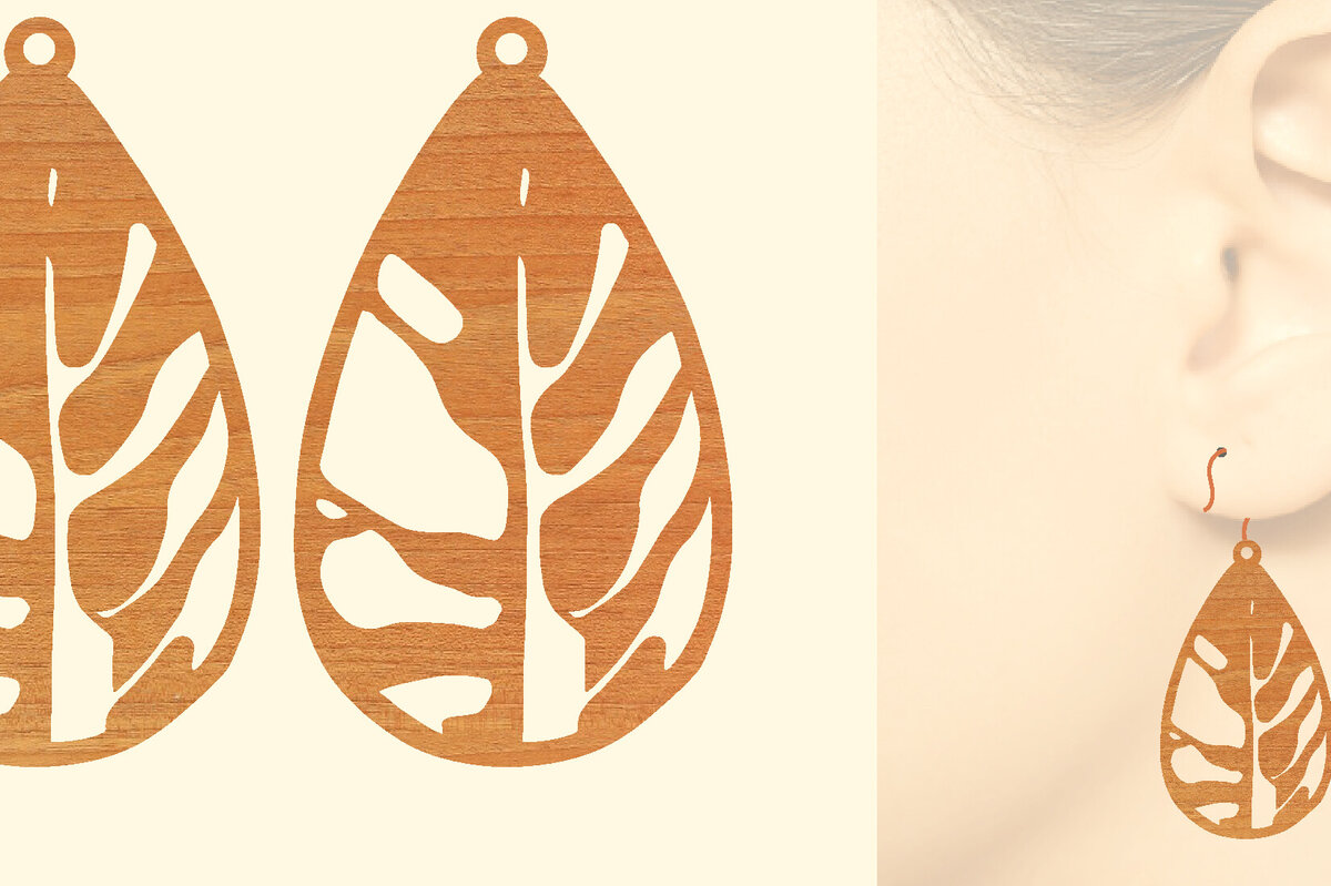 Intra απο ξύλο plywood 3mm-4mm πάχος – Ξύλινα σκουλαρίκια Δίασταση  5x5 cm INTRAFABR-96584860