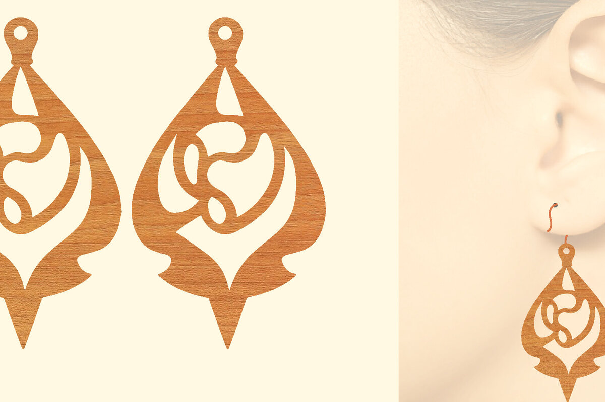 Intra απο ξύλο plywood 3mm-4mm πάχος – Ξύλινα σκουλαρίκια Δίασταση  5x5 cm INTRAFABR-96584991