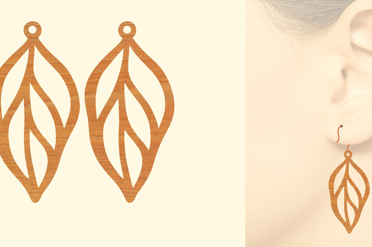 Intra απο ξύλο plywood 3mm-4mm πάχος – Ξύλινα σκουλαρίκια Δίασταση  5x5 cm INTRAFABR-96585020