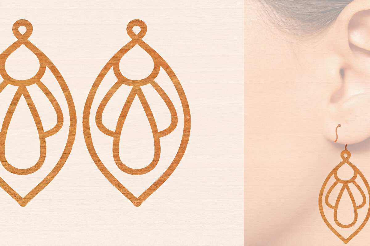 Intra απο ξύλο plywood 3mm-4mm πάχος – Ξύλινα σκουλαρίκια Δίασταση  5x5 cm INTRAFABR-104443265