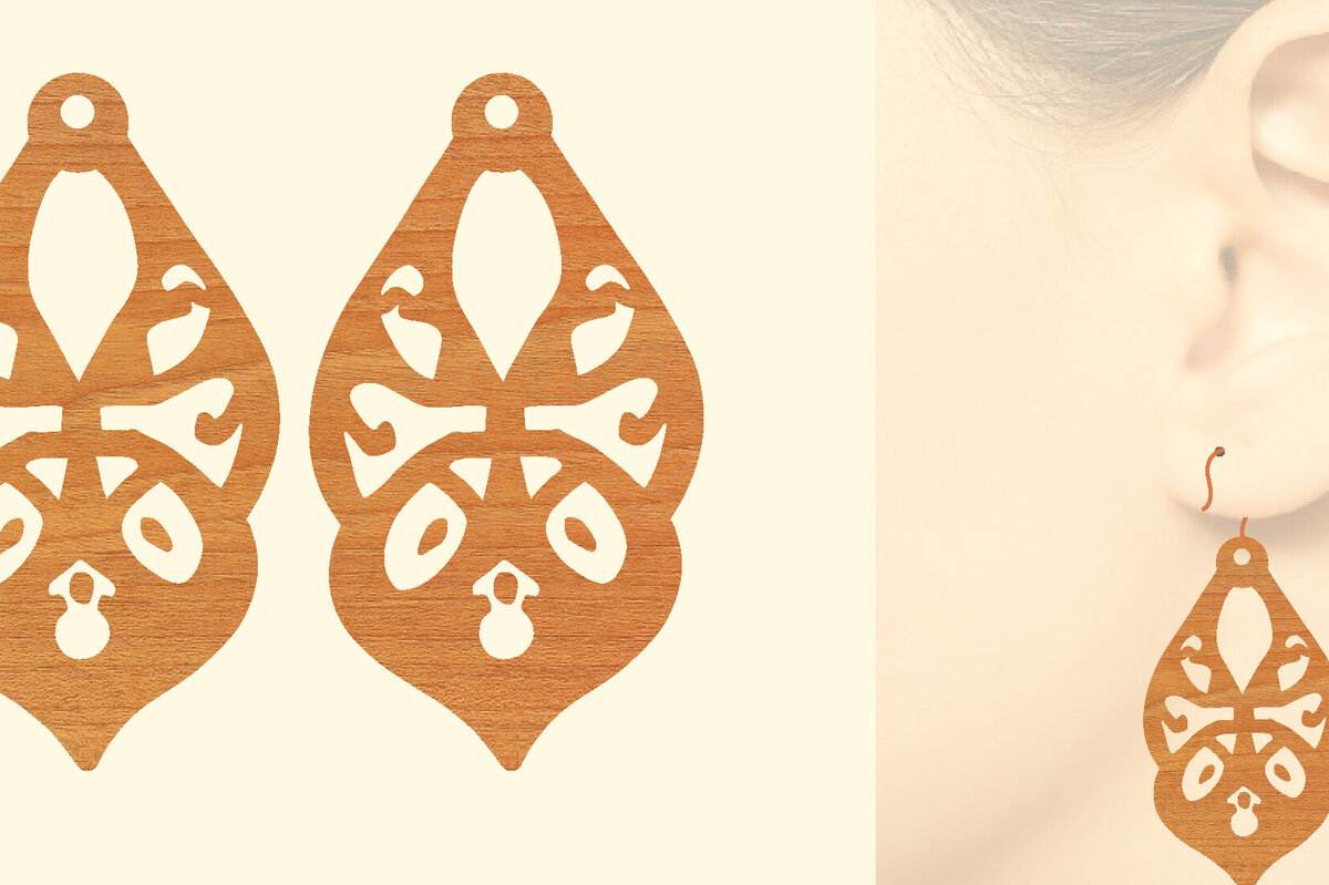 Intra απο ξύλο plywood 3mm-4mm πάχος – Ξύλινα σκουλαρίκια Δίασταση  5x5 cm INTRAFABR-96584244