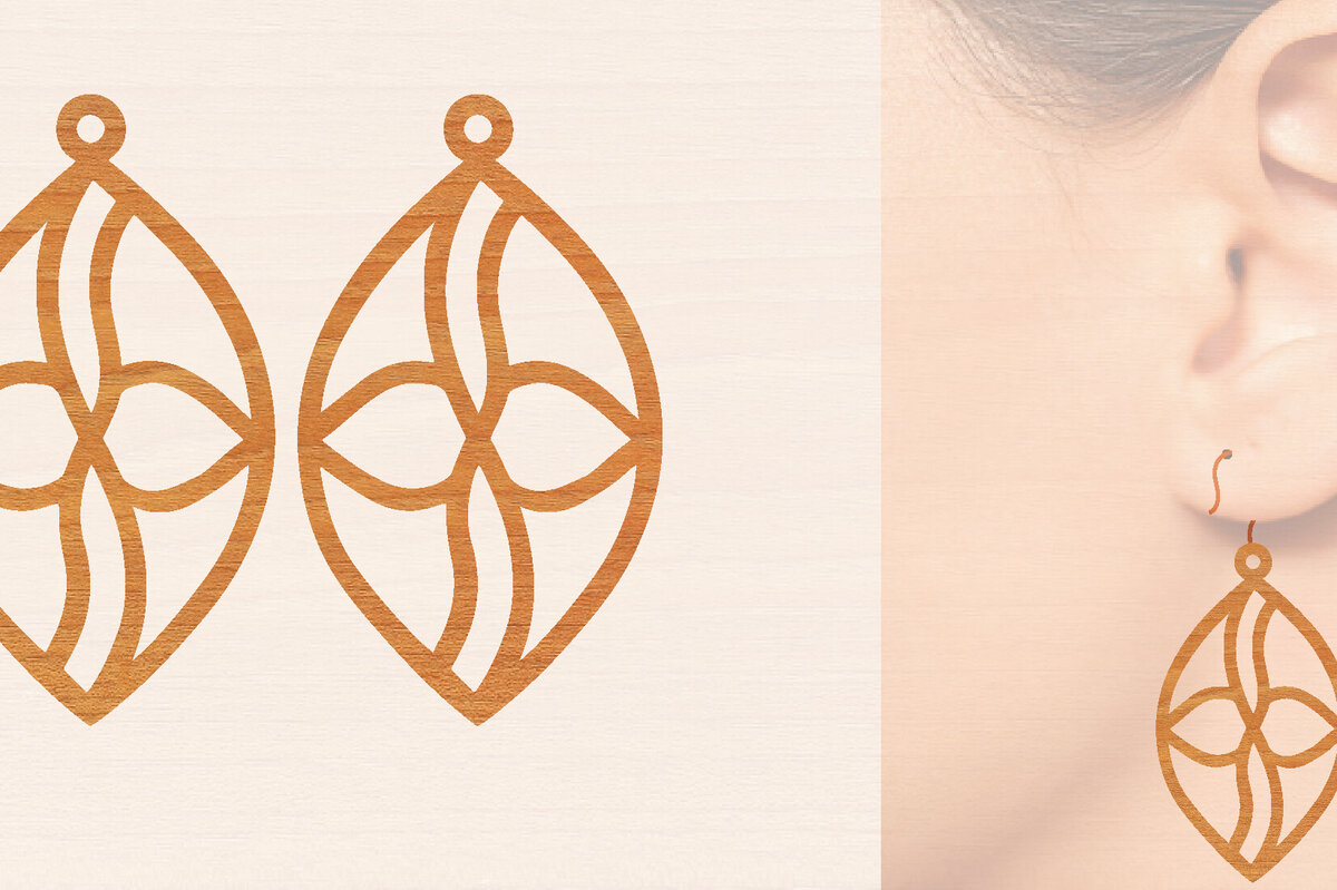 Intra απο ξύλο plywood 3mm-4mm πάχος – Ξύλινα σκουλαρίκια Δίασταση  5x5 cm INTRAFABR-104443484