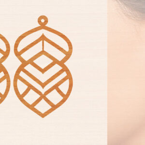 Intra απο ξύλο plywood 3mm-4mm πάχος – Ξύλινα σκουλαρίκια Δίασταση  5x5 cm INTRAFABR-104443542