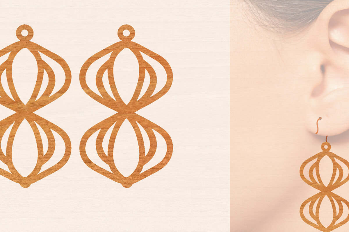 Intra απο ξύλο plywood 3mm-4mm πάχος – Ξύλινα σκουλαρίκια Δίασταση  5x5 cm INTRAFABR-104443619