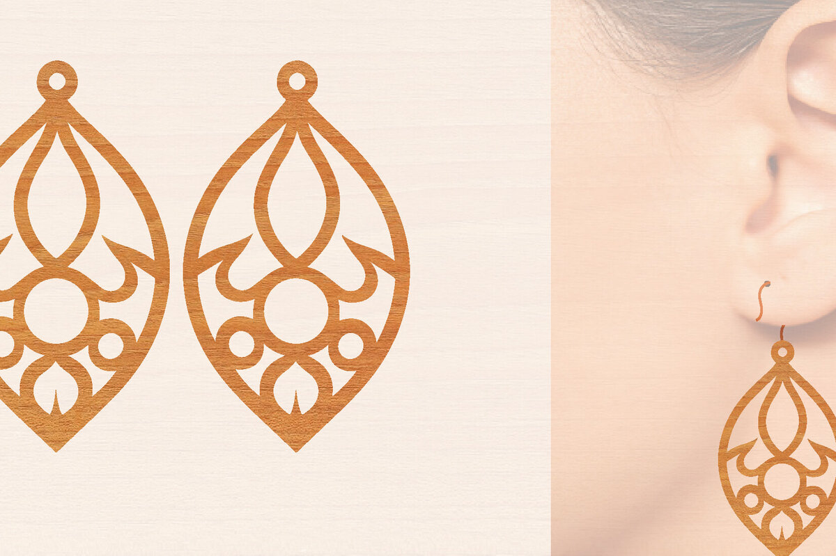 Intra απο ξύλο plywood 3mm-4mm πάχος – Ξύλινα σκουλαρίκια Δίασταση  5x5 cm INTRAFABR-104443685