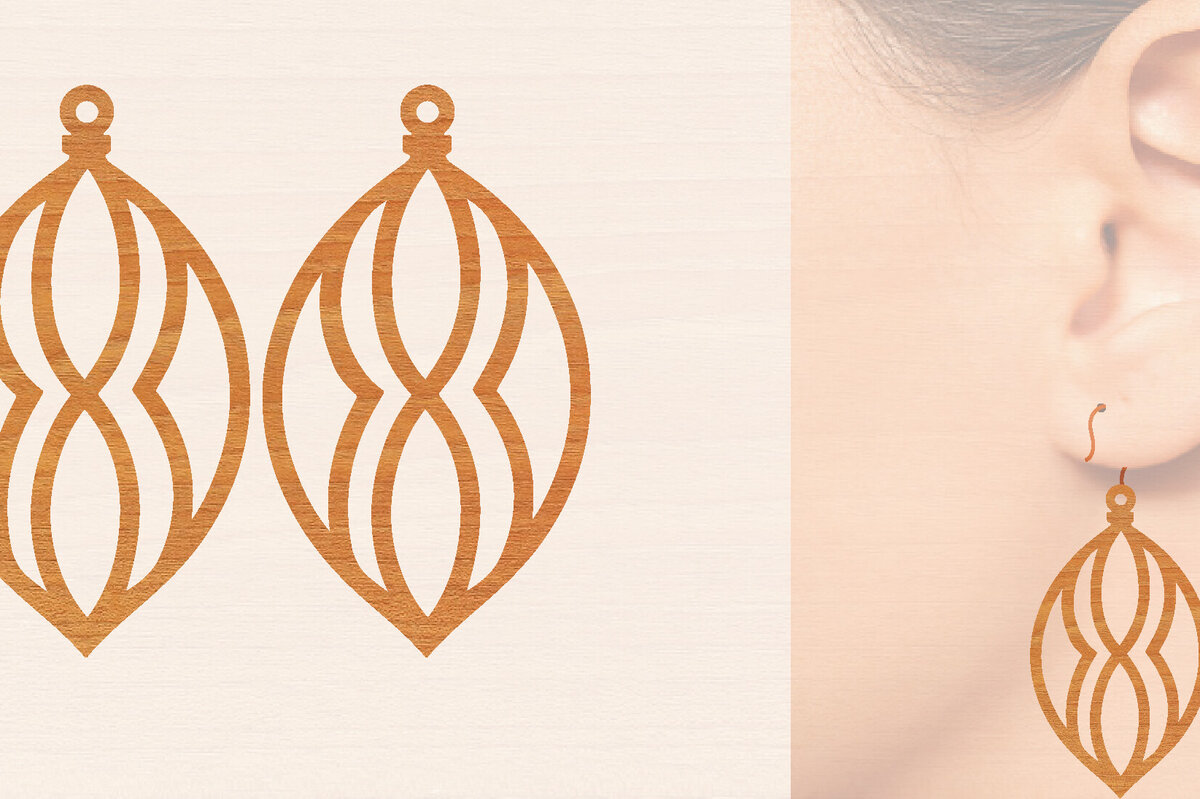 Intra απο ξύλο plywood 3mm-4mm πάχος – Ξύλινα σκουλαρίκια Δίασταση  5x5 cm INTRAFABR-104443737