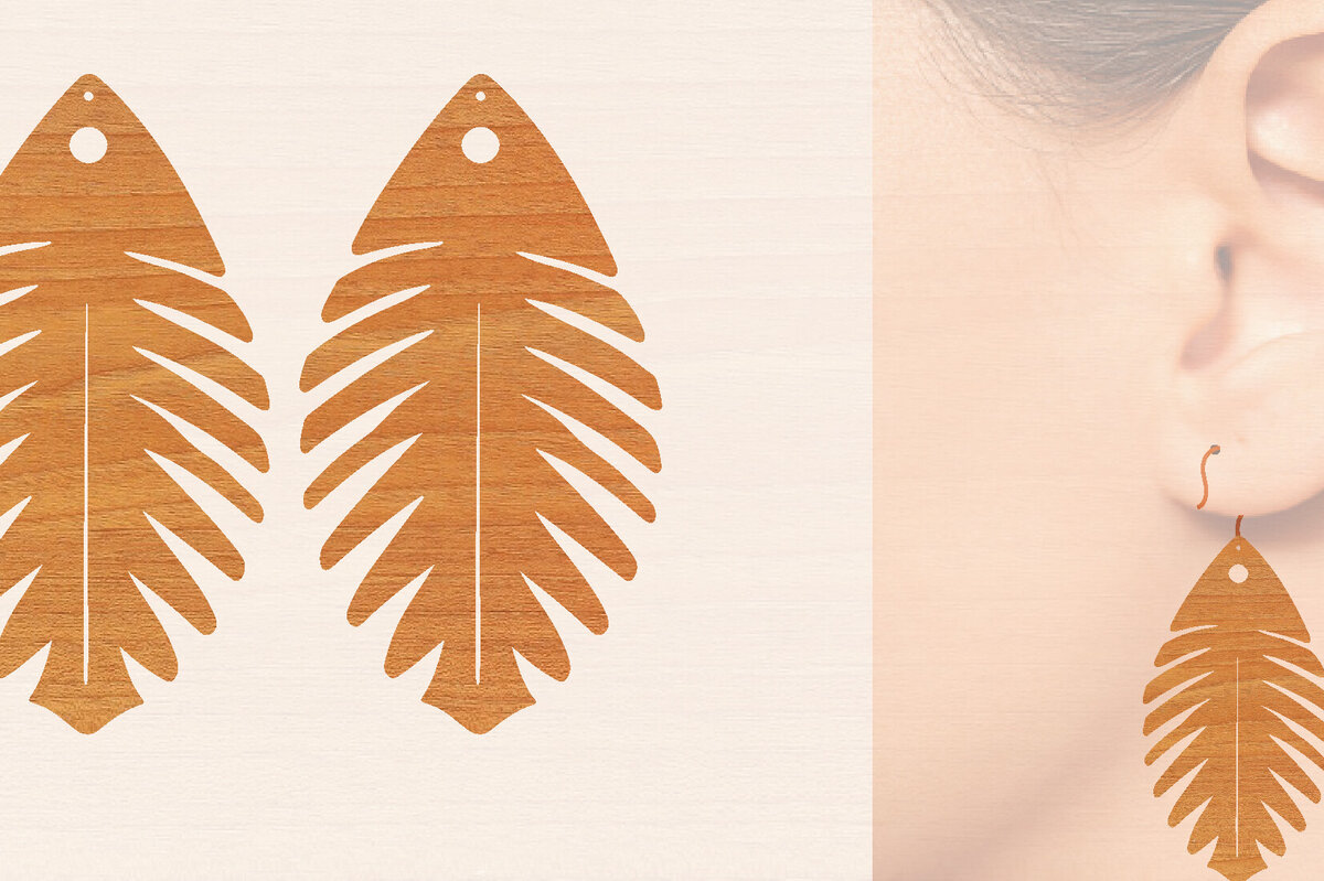 Intra απο ξύλο plywood 3mm-4mm πάχος – Ξύλινα σκουλαρίκια Δίασταση  5x5 cm INTRAFABR-104444008