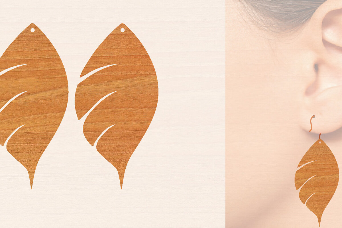 Intra απο ξύλο plywood 3mm-4mm πάχος – Ξύλινα σκουλαρίκια Δίασταση  5x5 cm INTRAFABR-104444097