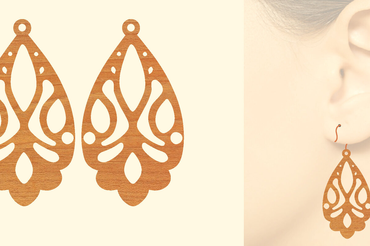 Intra απο ξύλο plywood 3mm-4mm πάχος – Ξύλινα σκουλαρίκια Δίασταση  5x5 cm INTRAFABR-96584286