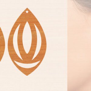 Intra απο ξύλο plywood 3mm-4mm πάχος – Ξύλινα σκουλαρίκια Δίασταση  5x5 cm INTRAFABR-104444225