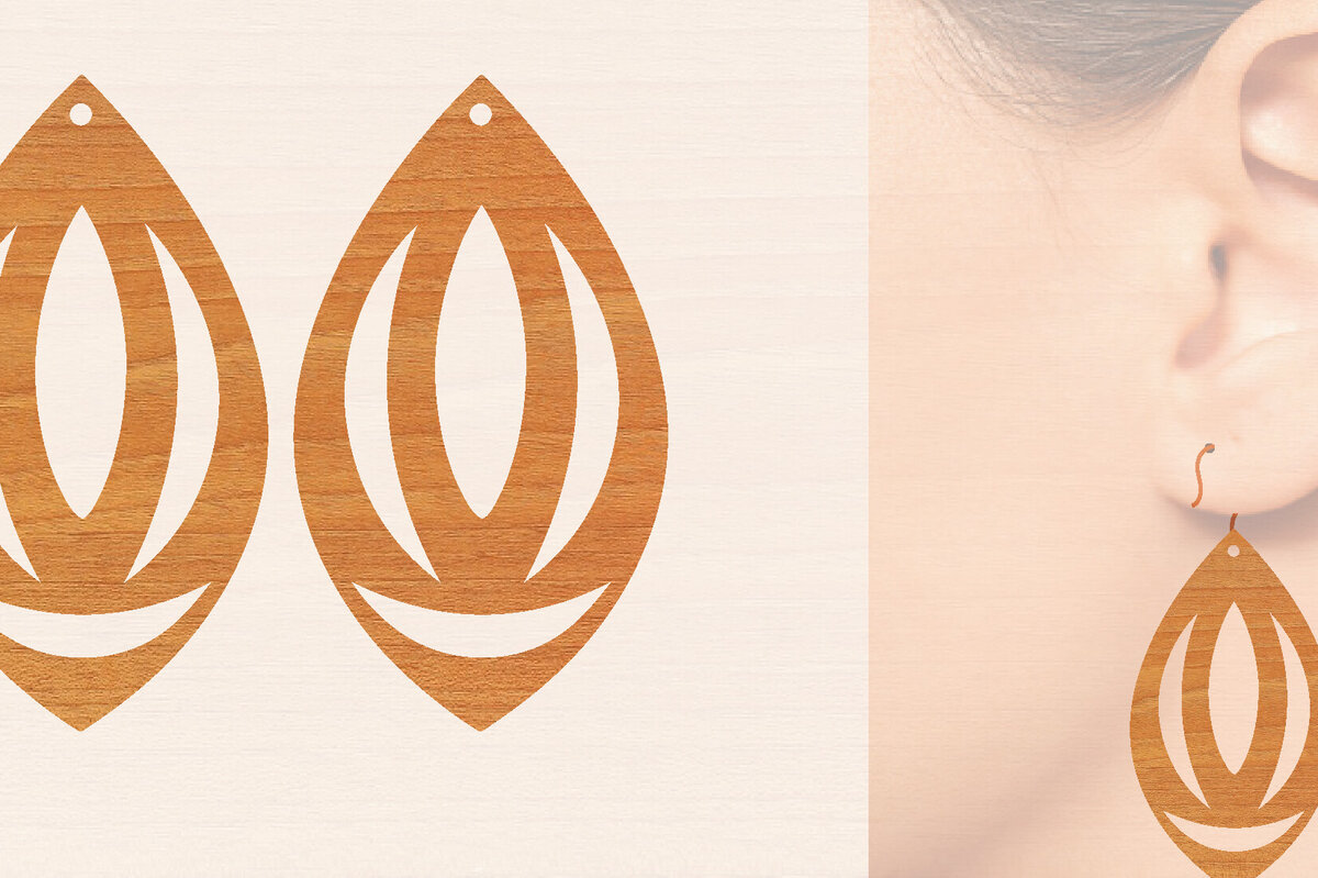 Intra απο ξύλο plywood 3mm-4mm πάχος – Ξύλινα σκουλαρίκια Δίασταση  5x5 cm INTRAFABR-104444225