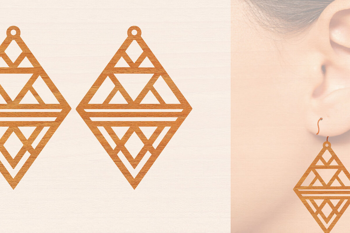 Intra απο ξύλο plywood 3mm-4mm πάχος – Ξύλινα σκουλαρίκια Δίασταση  5x5 cm INTRAFABR-104444323