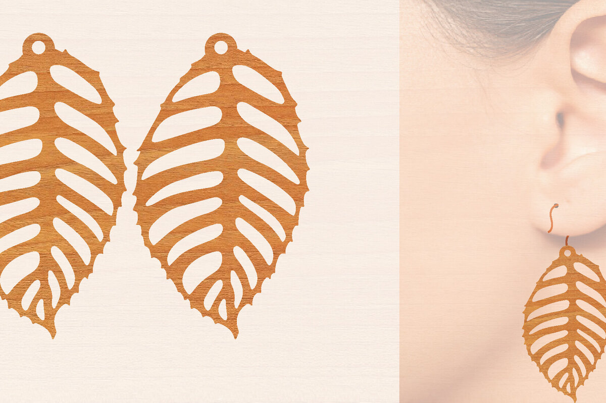 Intra απο ξύλο plywood 3mm-4mm πάχος – Ξύλινα σκουλαρίκια Δίασταση  5x5 cm INTRAFABR-104444372