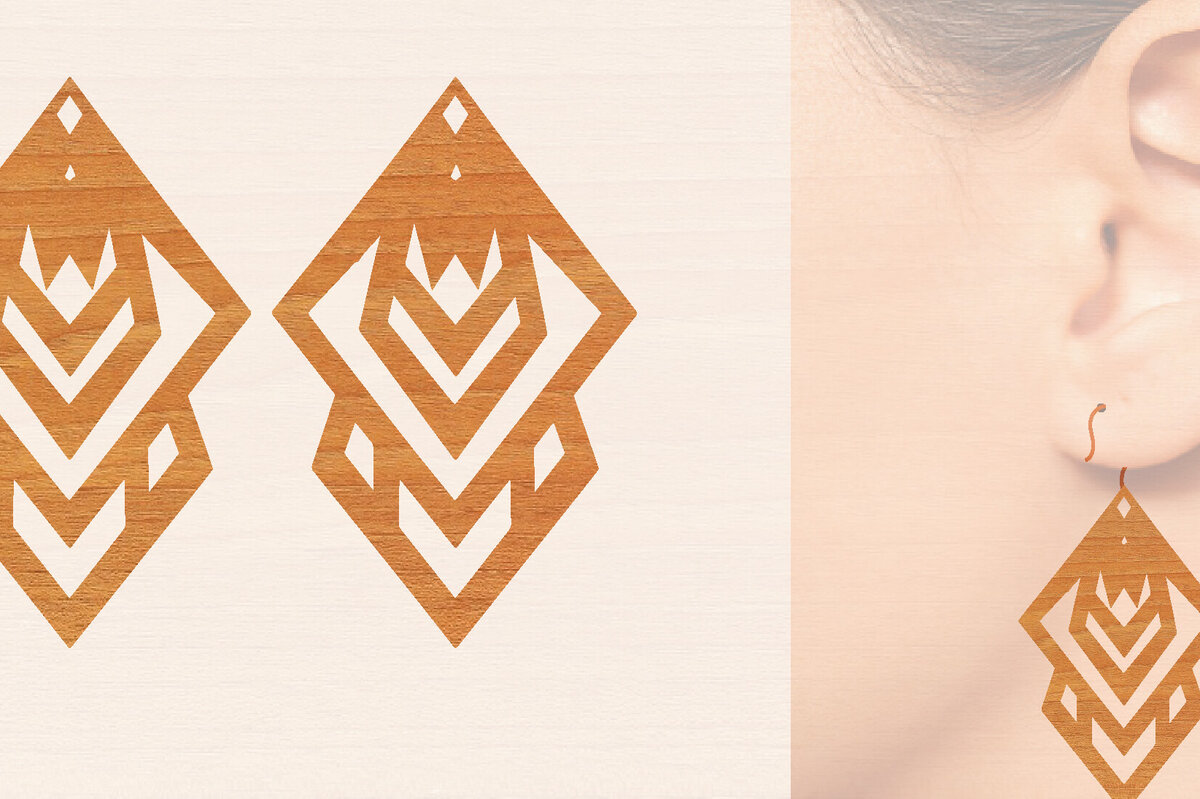 Intra απο ξύλο plywood 3mm-4mm πάχος – Ξύλινα σκουλαρίκια Δίασταση  5x5 cm INTRAFABR-104444406