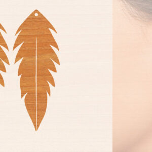 Intra απο ξύλο plywood 3mm-4mm πάχος – Ξύλινα σκουλαρίκια Δίασταση  5x5 cm INTRAFABR-104444446