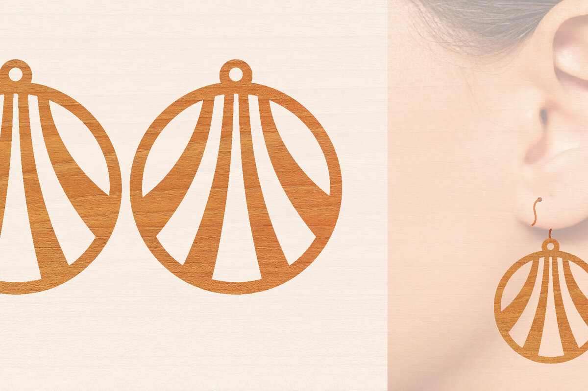 Intra απο ξύλο plywood 3mm-4mm πάχος – Ξύλινα σκουλαρίκια Δίασταση  5x5 cm INTRAFABR-104444550