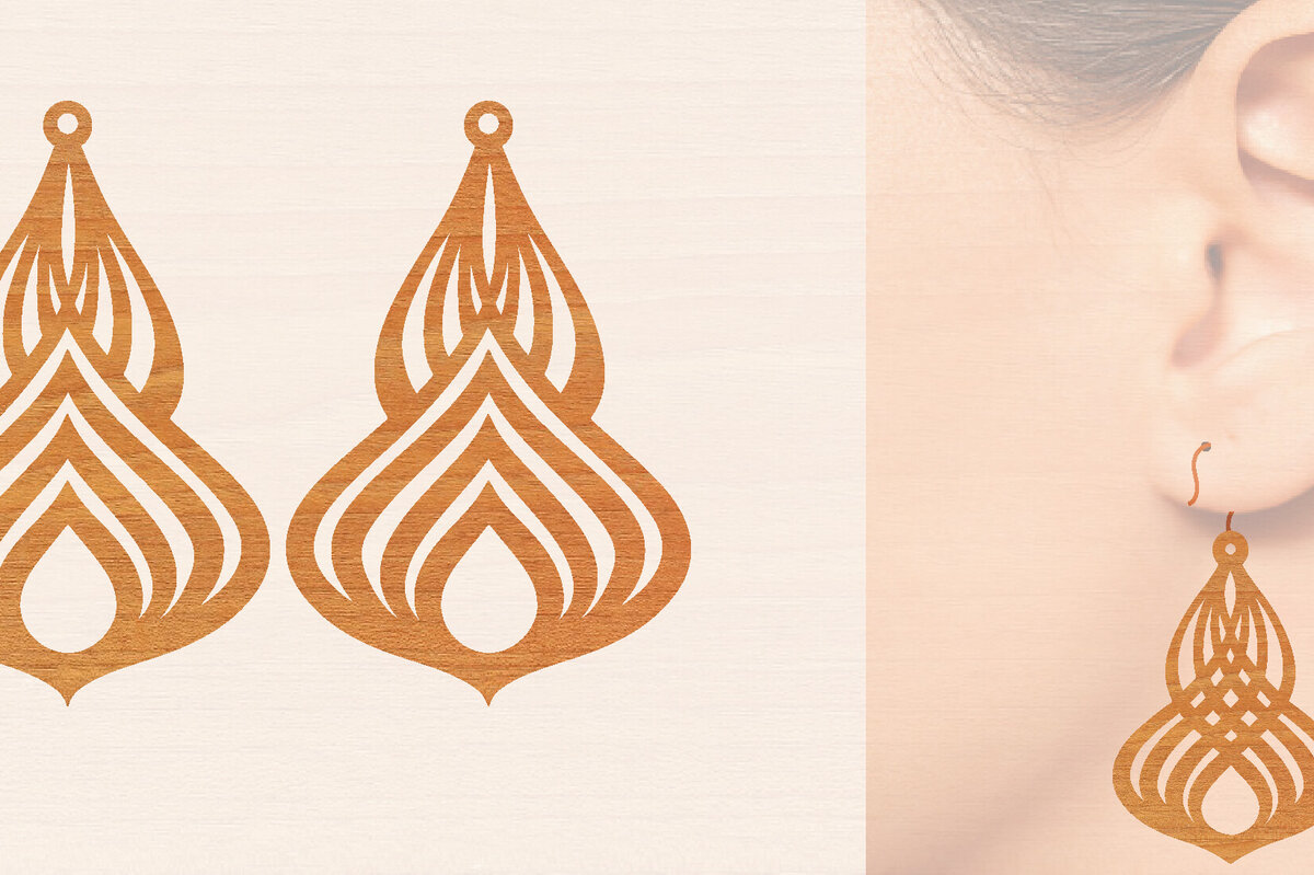 Intra απο ξύλο plywood 3mm-4mm πάχος – Ξύλινα σκουλαρίκια Δίασταση  5x5 cm INTRAFABR-104444766