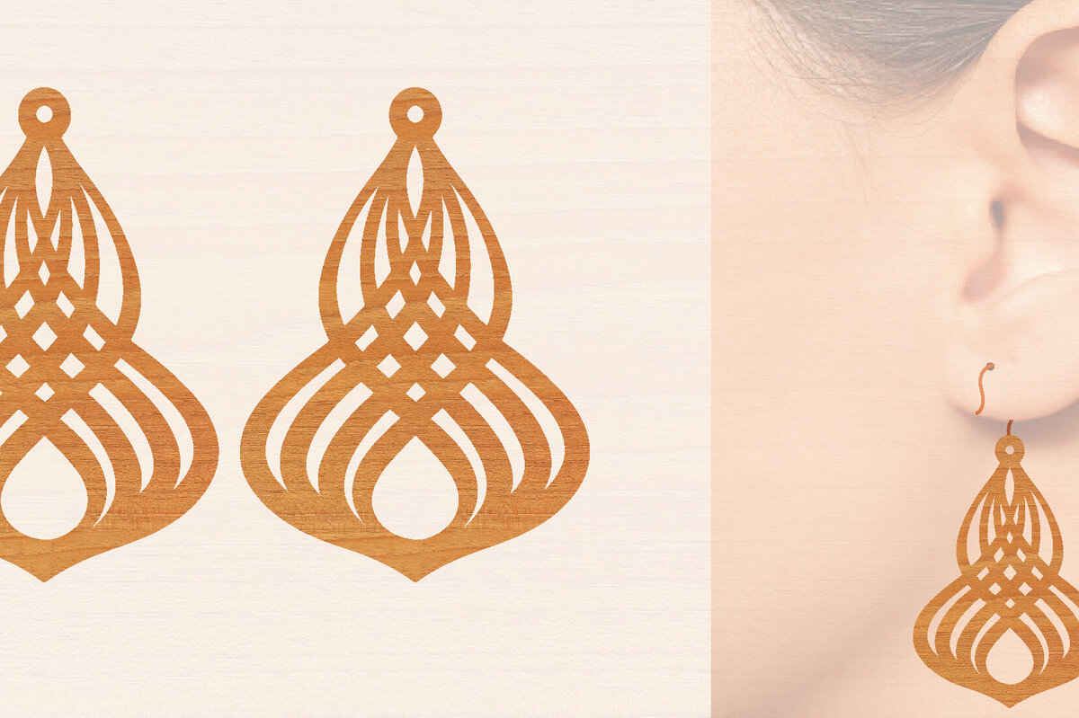 Intra απο ξύλο plywood 3mm-4mm πάχος – Ξύλινα σκουλαρίκια Δίασταση  5x5 cm INTRAFABR-104444830