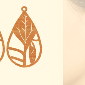 Intra απο ξύλο plywood 3mm-4mm πάχος – Ξύλινα σκουλαρίκια Δίασταση  5x5 cm INTRAFABR-96584322