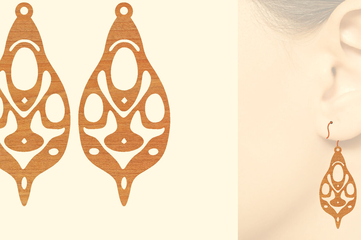 Intra απο ξύλο plywood 3mm-4mm πάχος – Ξύλινα σκουλαρίκια Δίασταση  5x5 cm INTRAFABR-96584356