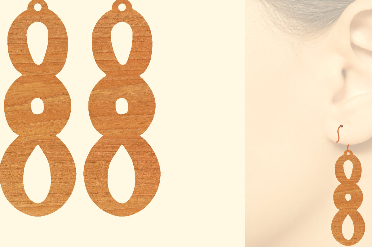 Intra απο ξύλο plywood 3mm-4mm πάχος – Ξύλινα σκουλαρίκια Δίασταση  5x5 cm INTRAFABR-96584382