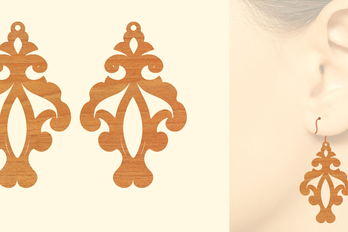 Intra απο ξύλο plywood 3mm-4mm πάχος – Ξύλινα σκουλαρίκια Δίασταση  5x5 cm INTRAFABR-96584411