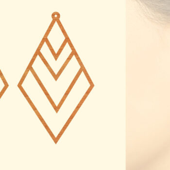 Intra απο ξύλο plywood 3mm-4mm πάχος – Ξύλινα σκουλαρίκια Δίασταση  5x5 cm INTRAFABR-61769581 - Image 1