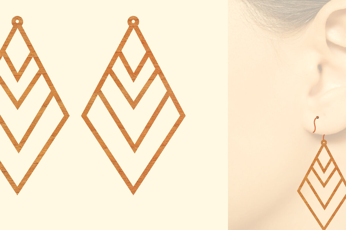 Intra απο ξύλο plywood 3mm-4mm πάχος – Ξύλινα σκουλαρίκια Δίασταση  5x5 cm INTRAFABR-61769581