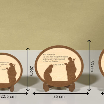 Intra απο ξύλο plywood 3mm-4mm πάχος – Ξυλογραφία της Μαρίας με στίχο της Βίβλου Δίασταση  20x20 cm INTRAFABR-118900691 - Image 2