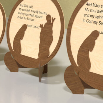 Intra απο ξύλο plywood 3mm-4mm πάχος – Ξυλογραφία της Μαρίας με στίχο της Βίβλου Δίασταση  20x20 cm INTRAFABR-118900691 - Image 4