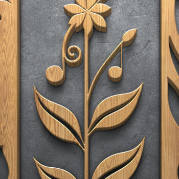 Intra απο ξύλο plywood 3mm-4mm πάχος – Πάνελ κοπής με λέιζερ ξύλου Floral & Moon Δίασταση  20x20 cm INTRAFABR-122353541 - Image 2