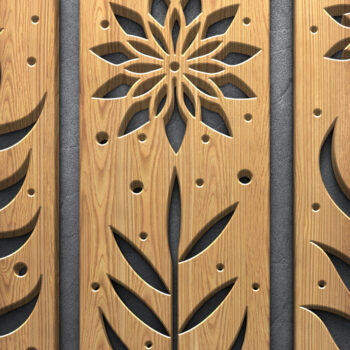 Intra απο ξύλο plywood 3mm-4mm πάχος – Πάνελ κοπής με λέιζερ ξύλου Floral & Moon Δίασταση  20x20 cm INTRAFABR-122353541 - Image 3